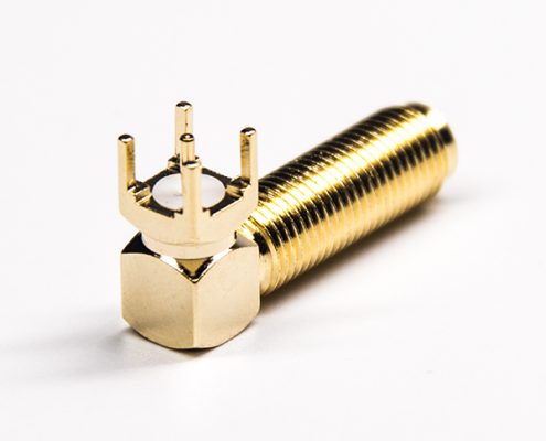 彎式接頭sma加長螺紋母頭插板面板安裝插PCB板