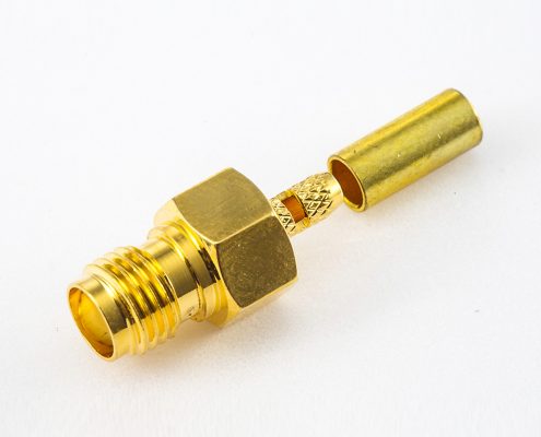 接線RG174 / RG316 / LMR100 SMA連接器母頭直式開天窗壓接式