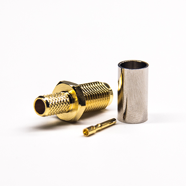 28-1 鍍金直式SMA連接器壓接式接線母頭壓接式