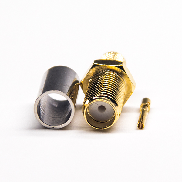 28-2 鍍金直式SMA連接器壓接式接線母頭壓接式
