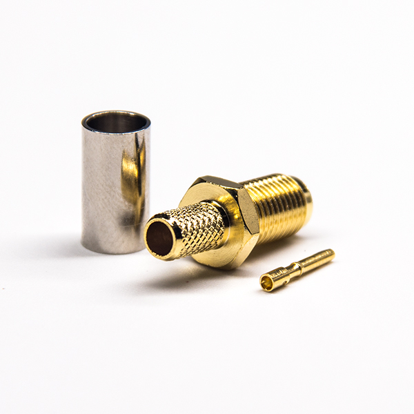 28-3 鍍金直式SMA連接器壓接式接線母頭壓接式