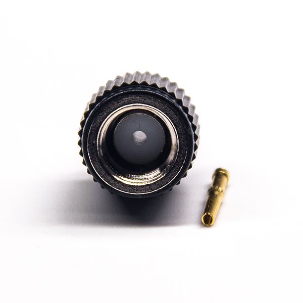 29-2 焊接式SMA連接器反極公頭母頭針直式直式帶黑色塑膠殼