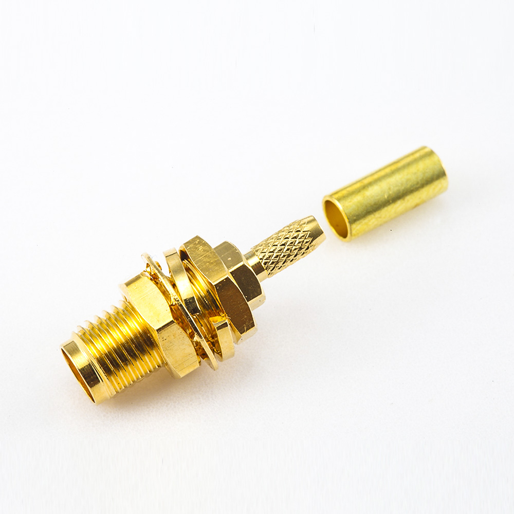 299(7) RG174 / RG316 / LMR100 SMA連接器母頭直式面板安裝前鎖穿墻壓接類(lèi)型