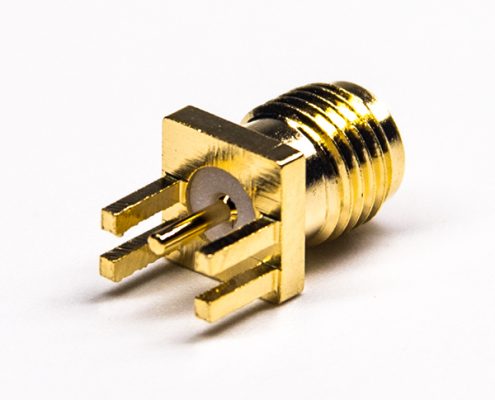 sma接頭卡板式直式面板安裝接PCB板鍍金