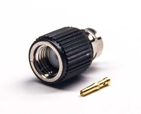 焊接頭sma直式反極公頭母頭針黑色塑膠殼50歐姆