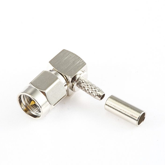 402(8) RG174 / RG316 / LMR100 SMA公頭彎式壓接接線