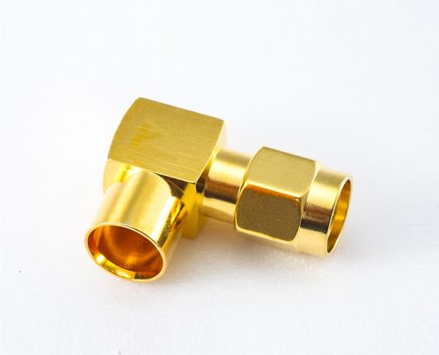 半柔/半剛性-5彎式SMA接線連接器公頭焊接