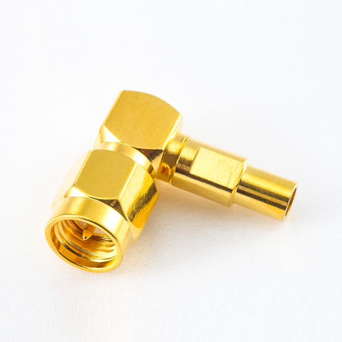 射頻連接器SMA公頭彎式半柔/半剛-2 焊接