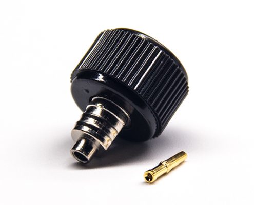 反極式公頭連接器母頭針直式焊接接線黑色塑膠外殼