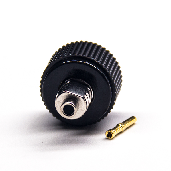 47-3 反極式公頭連接器母頭針直式焊接接線黑色塑膠外殼