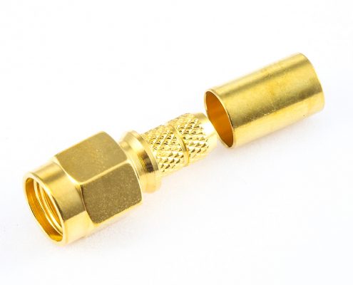 壓接RG223電纜SMA射頻公頭直式連接器