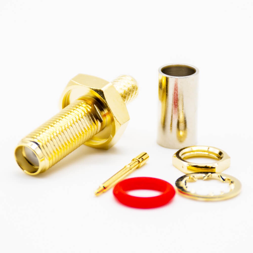 47970 RP-SMA防水母頭直式接線LMR200壓接前鎖連接器