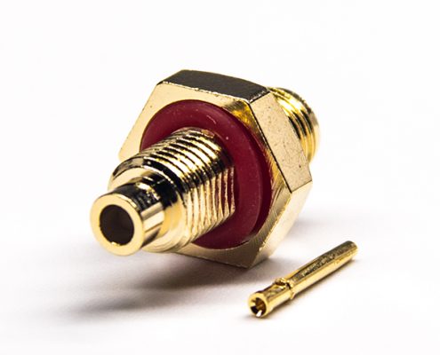 穿墻SMA母頭直式直式鍍金焊接式接線