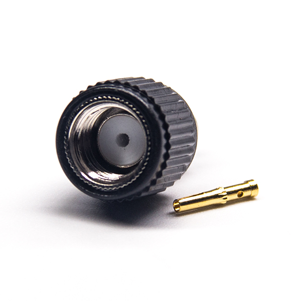 56-2 SMA接頭公頭直式焊接式接同軸線纜黑色塑膠外殼