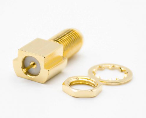 SMA射頻連接器直式標準母頭貼片式鍍金面板安裝