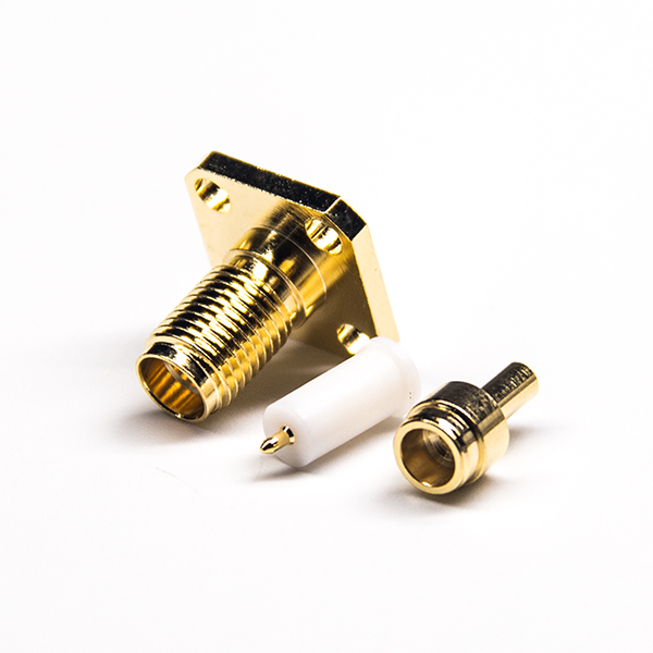 59 4孔法蘭直式面板安裝sma連接器母頭反極焊接式