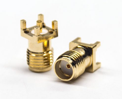 板端sma母頭連接器插孔式接PCB板直式鍍金