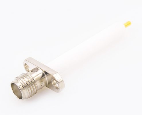 SMA連接器母頭直式面板安裝焊板用于PCB安裝2孔法蘭