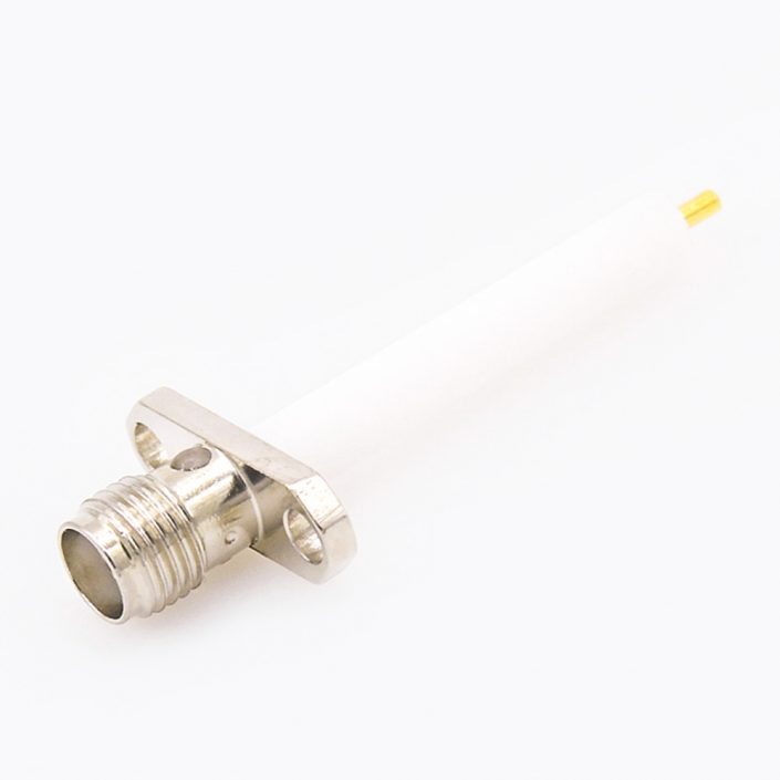 SMA連接器母頭直式面板安裝焊板用于PCB安裝2孔法蘭