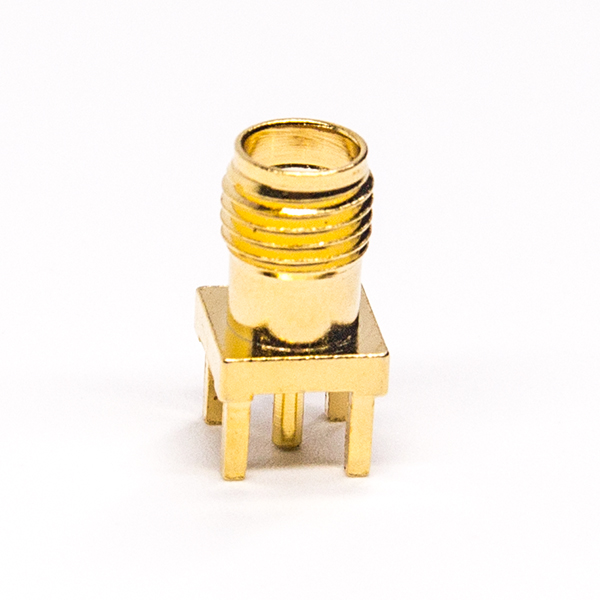 84-3 同軸sma接頭直式母頭鍍金穿孔接PCB板