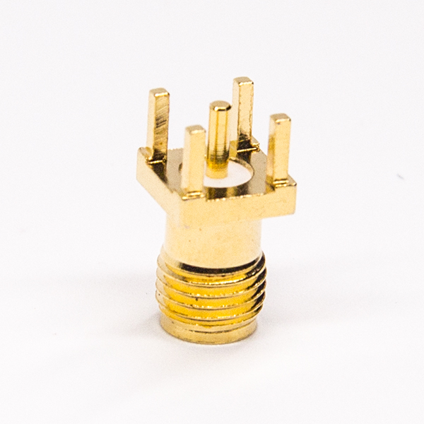 84-4 同軸sma接頭直式母頭鍍金穿孔接PCB板