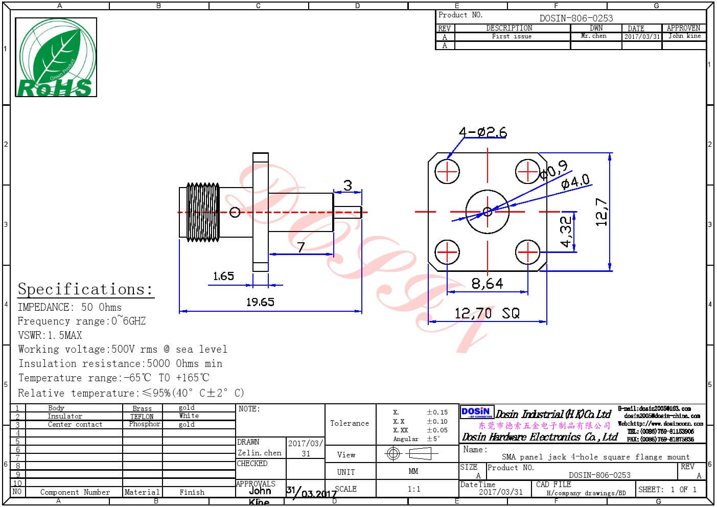 SMA母頭接PCB板