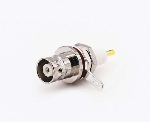 BNC連接器焊接類型防水母頭直式面板安裝后鎖穿墻接線接地