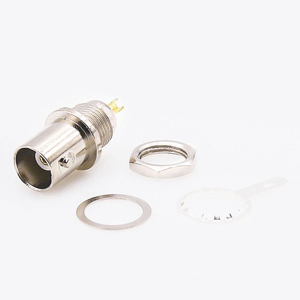 EB-001-0359 接線BNC連接器焊杯母頭直式面板安裝后鎖穿墻