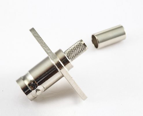 BNC連接器壓接接線(xiàn)面板安裝4孔法蘭母頭直式