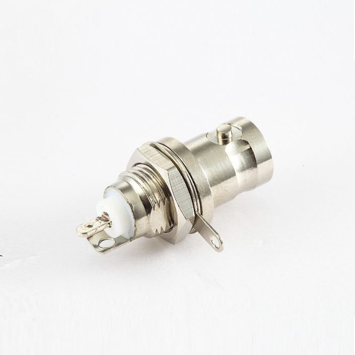 EB-001-0449 BNC接地50Ω直式母頭面板安裝后鎖穿墻焊接接線接地