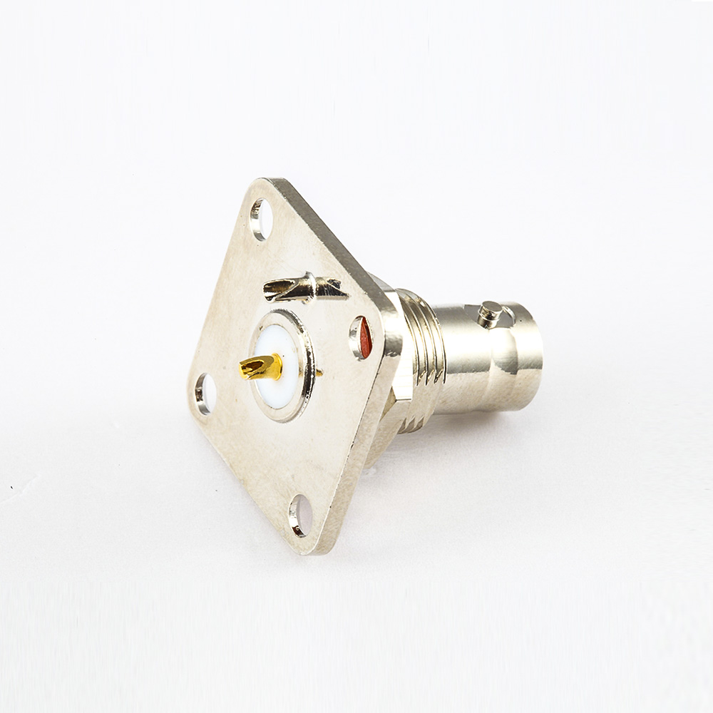EB-001-0477 接線BNC連接器焊接用于RG5950Ω母頭直式面板安裝前鎖穿墻4孔法蘭