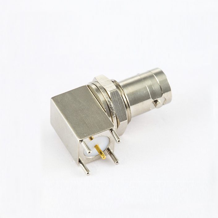 EB-001-0495 PCB安裝插孔BNC連接器母頭彎式面板安裝前鎖穿墻