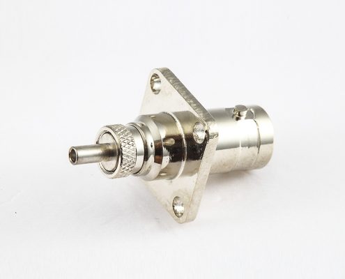 用于RG178母頭180度焊接的面板安裝4孔法蘭BNC連接器