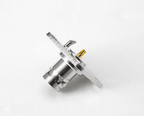 BNC接線焊接4孔法蘭母頭直式75ohm連接器