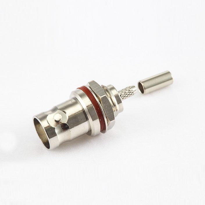 EB-001-0549 RG174/RG316防水BNC母頭直式連接器面板安裝后鎖穿墻壓接