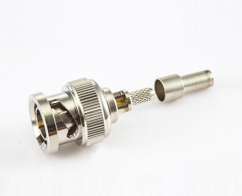 SYV75-2接線壓接公頭直式75歐姆BNC連接器