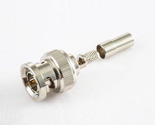 SYV75-2接線壓接插頭直式75歐姆BNC連接器