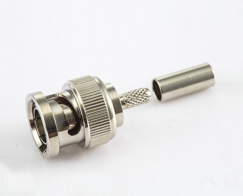 BNC連接器75Ω公頭180度接線壓接用于SYV75-2接線