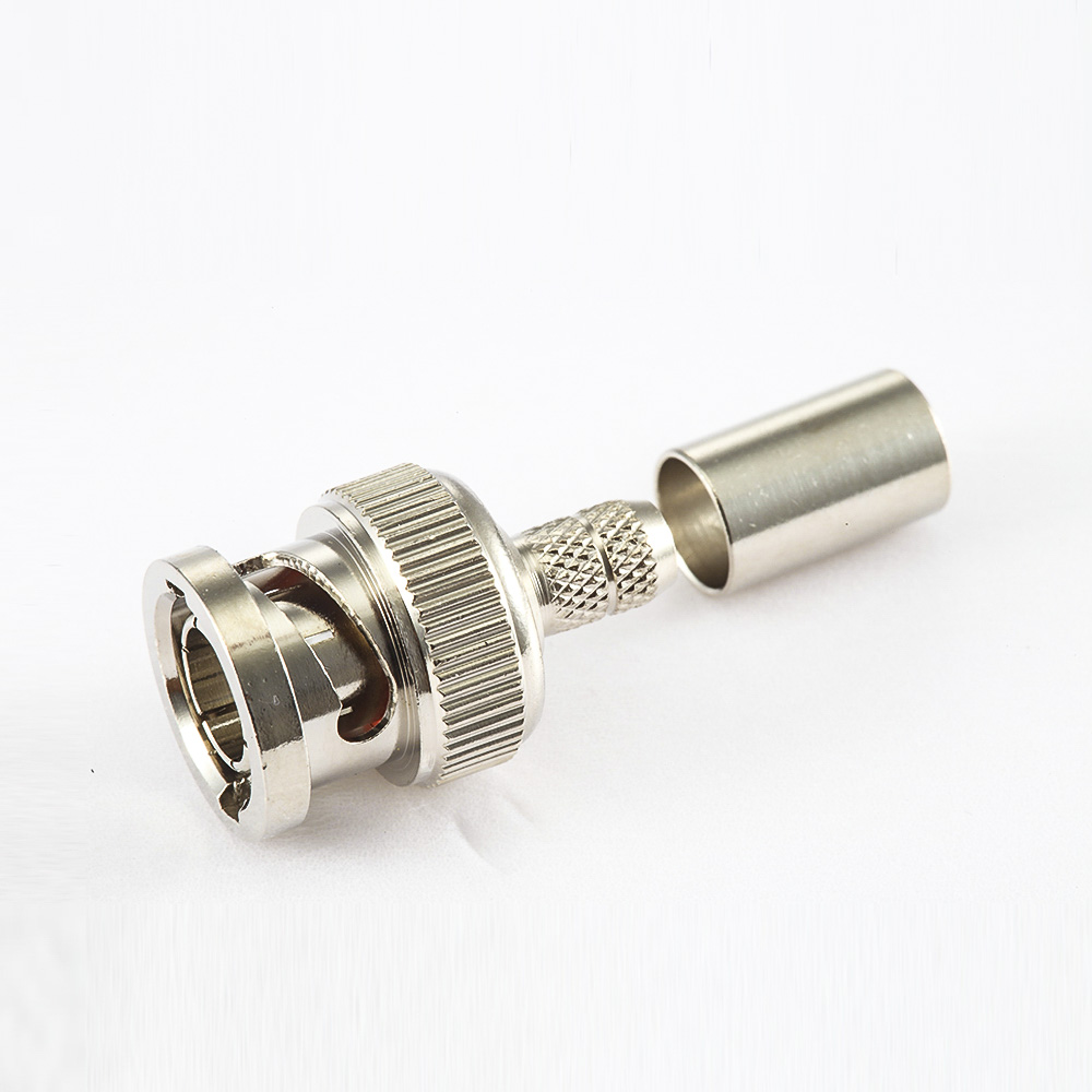 EB-001-0575 RG6BNC壓接連接器用于RG6/SYV75-5的75Ω公頭直式接線壓接