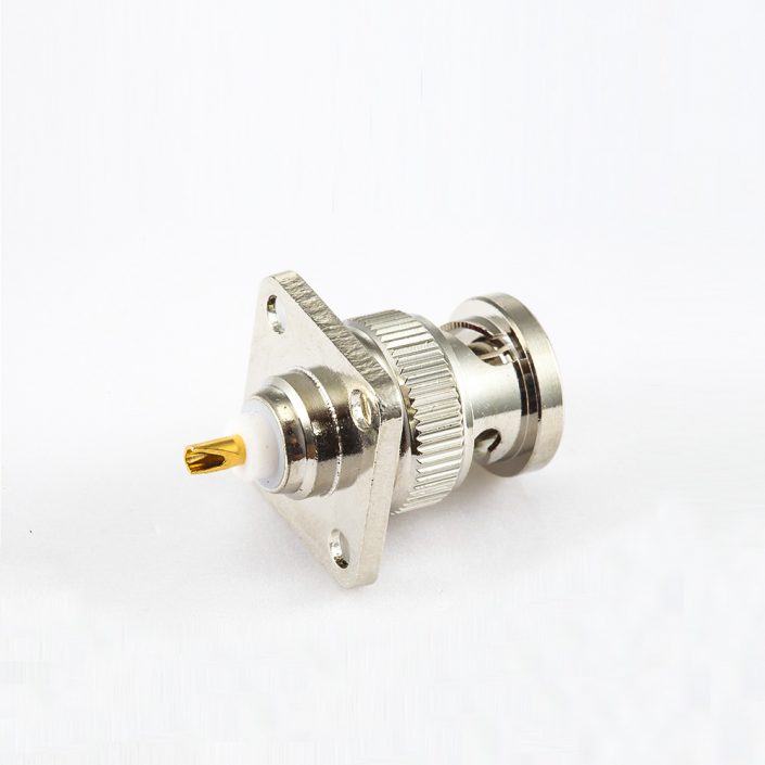 EB-001-0585 焊杯面板安裝4孔法蘭接線BNC連接器公頭直型