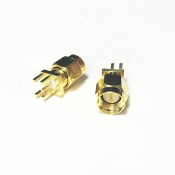 sma-connector-edge-mount-plug-straight-through-hole-for-pcb(4) SMA插板鏈接器公頭鍍金