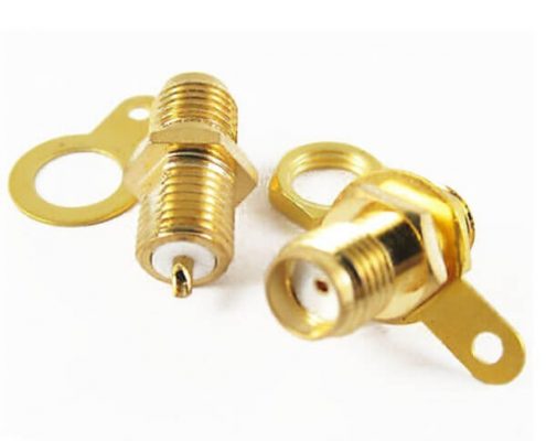 sma 板端連接器穿墻母頭直式焊線