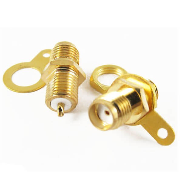 sma 板端連接器穿墻母頭直式焊線