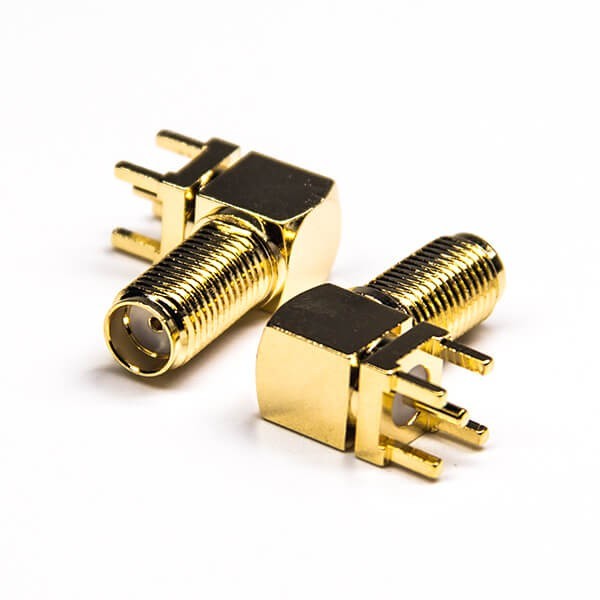 sma-connector-threaded-type-female-through-hole-panel-mount-(3) 彎式sma射頻接頭母頭穿孔式接PCB板