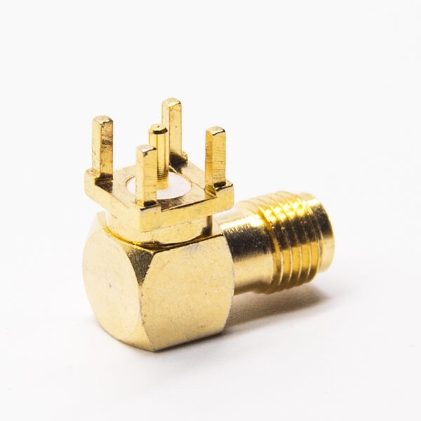 sma-female-90-degree-rf-connector-gold-plating-through-hole(1) SMA連接器,彎式,母頭,穿孔,PCB板,鍍金