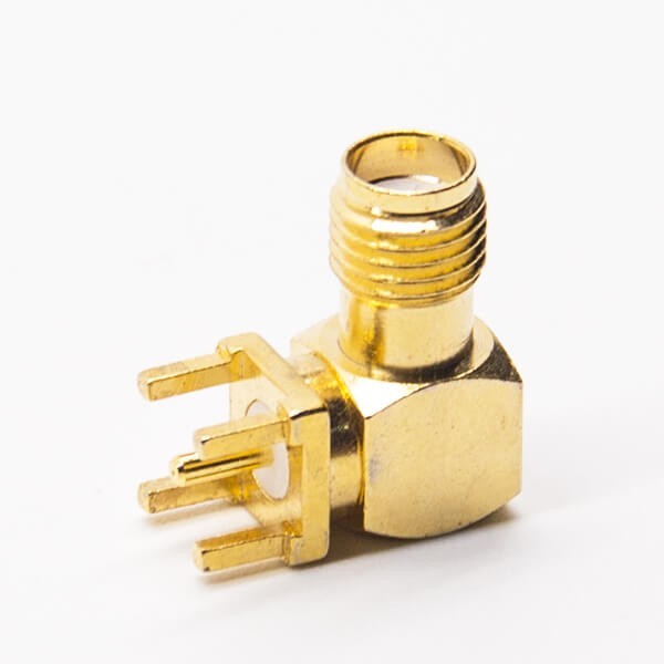 sma-female-90-degree-rf-connector-gold-plating-through-hole(3) SMA連接器,彎式,母頭,穿孔,PCB板,鍍金
