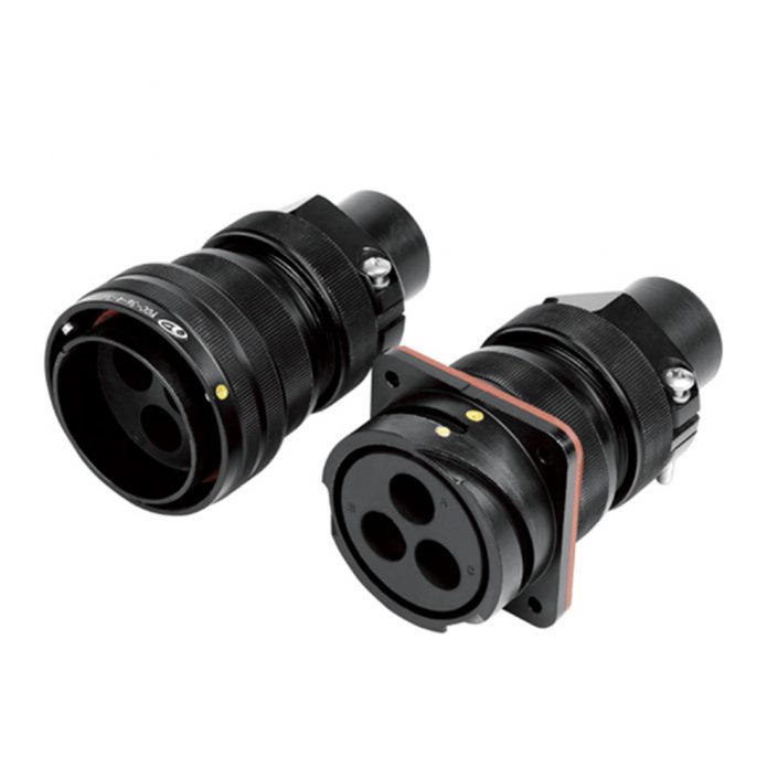 13-1 軌道交通連接器公母對接YGC直式3芯IP67卡口連接牽引連接器