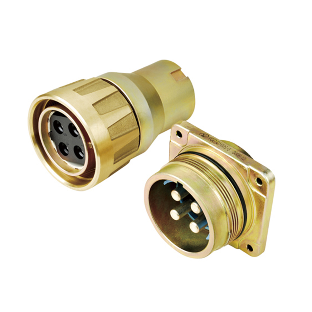 22-1 軌道交通連接器YGC公母對接直式IP664芯壓接式螺紋連接180A牽引連接器