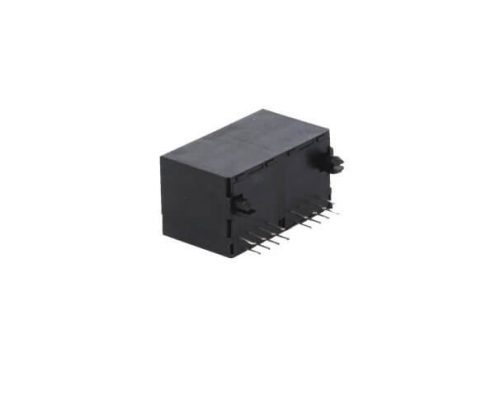 二位八芯電腦插座RJ45單層黑色塑殼非屏蔽不帶燈連接器X2