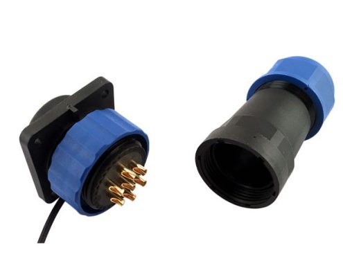 IP68防水航空插頭插座 SP29 4孔法蘭插座直插頭 10芯